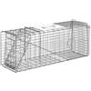 Trappola per Animali Vivi 81x26x34,5 cm in Acciaio Argento