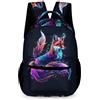 WECECE Zaino Scolastico Fox Motif Bambini 8 Anni Zainetto Animal Print Classe 3 Bambine Cartella Scolastica Leggero Resistente 43x32x15 cm per Rientro a Scuola per Libri Quaderni