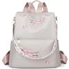 Generic Zaino in nylon ricamato Borsa con stampa floreale Borsa a tracolla singola da donna Zaino antifurto leggero per appuntamenti di viaggio per donne (Kaki)