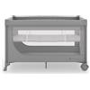 kk Kinderkraft Kinderkraft LEODY UP lettino da viaggio 2 in 1, box sicuro, chiusura in un gesto, 2 livelli del fondo, ruote con blocco, ingresso laterale con zip, Grigio