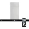 KKT KOLBE Delta Isola HC - Cappa aspirante 90 cm, in acciaio inox, vetro nero, app WiFi intelligente, Wi-Fi, funzionamento con sensore Touch