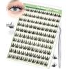 Obeyalash Ciglissime Press e Go Autoadesive Ciglia Finte Manga Extension Ciuffi di Ciglia Anime C Curl Pre Glue Senza Colla Kit DIY 10mm 11mm 12mm 13mm con Pinzette (G-04)