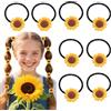 WRBAJIS 8 elastici per capelli a forma di girasole per ragazze, fasce elastiche per capelli con fiori gialli per coda di cavallo, accessori per capelli di girasole per donne, compleanno, primavera