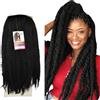 Ser Mulher SUPER KINKY - Extensions, Extension Sintetiche Capelli Ricci Stile Afro Marley, crochet braids removibili 65cm, 120gr (1 Nero)