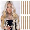 ARWIG Extension Capelli Biondi Clip, 10 Pezzi Extension Diritte Lunghe 55 cm, Posticci Sintetici per Donna e Ragazza per Uso Quotidiano e Feste