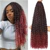 DXdixiu Goddess Box Braids Hair 8 Pack Curly Ends Pre-Looped Boho Water Wave Crochet Gogo Curl Hair with Jerry Curly Extensions for Black Women (TBUG#, 24 pollici)