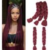 Gairyan Treccine Africane Extension per Treccine Afro Capelli Finti 60cm Ombre Kanekalon 5 pieces, Treccia Capelli Sintetici Crochet Twist Jumbo Braids (Vino Rosso)