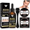 Ycaaeo Kit Crescita Barba Uomo, Olio Per La Crescita Della Barba + Balsamo Barba, con Beard Roller, Per La Crescita Della Barba, Rendendolo un Ideale per Uomini o Padri