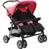 vidaXL Tweelingkinderwagen staal roze en zwart