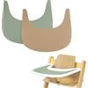 LLHQAMT Tovaglietta per seggiolone, 2 pezzi, in silicone, pulita e igienica, per Tripp Trapp, adatta per vassoio per seggiolone Tripp Trapp (verde/kaki)