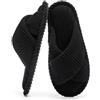GOEWY Pantofole da donna in memory foam, per casa, camera da letto, velluto a coste, con fiocco, con fascia incrociata, punta aperta, pantofole comode, regalo alla moda per donne, suola antiscivolo