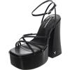 Windsor Smith, AFTERPARTY Leather, Sandali Moda Fashion (Tacco 14 CM) (Black, Sistema Taglie Calzature EU, Adulto, Numero, Media, 38)