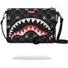 SPRAYGROUND Pochette Nera GRAY PEEKING CHARACTER CHECK CROSSOVER CLUTCH