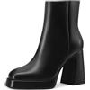 QUEEN HELENA Tronchetti con Plateau Stivaletti Casual Donna WS13607 (Nero, Sistema Taglie Calzature EU, Adulto, Donna, Numero, Media, 39)
