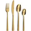 PRADEL ESSENTIEL - Set di posate da 24 pezzi per 6 persone - Absolute - 18/0 Acciaio Inossidabile, finitura standard e sabbiata + rivestimento PVD - Oro (spessore 2 mm)