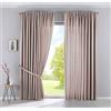Gardinenbox Cationic Jena 2019037-2 - Set di 2 tende con passanti nascosti, 250 x 300 cm (altezza x larghezza), effetto lino, colore: tortora