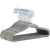 Amazon Basics - Grucce Appendiabiti Antiscivolo in Velluto (Neonati e Bimbi Piccoli), 29,5 cm (per Vestiti per Neonati), Confezione Da 30, Grigio