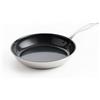 GreenChef Profile Plus Padella in Antiaderente Ceramica Sana in Acciaio Inox da 28cm, Senza PFAS, Induzione, Resistente, Sicuro al Forno fino a 200˚C, Argento e Interni Nero