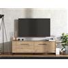 Dmora Mobile Porta TV Mokiha 157x40x52h cm Marrone Rovere Nodi Un Ripiano 2 Ante, 2 Vani
