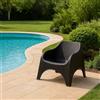 Dmora Poltrona da Esterno Rotonda 81x79 cm Grigio Antracite Una Sedia, Braccioli Made in Italy
