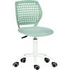 FurnitureR Morandi - Sedia da ufficio per bambini, colore: Verde, sedia da ufficio colorata per la casa, sedile per computer ergonomico regolabile, schienale traspirante con motivo a pois, seduta