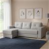 Dmora Divano Letto con Penisola Fermin 236x156 cm Grigio Chiaro Contenitore, Lavabile