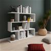 Dmora Libreria Tracio 110x25x96h cm Bianco 3 Ripiani Installazione a Terra, Biblioteca Portata Ripiani 15