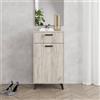 Dmora Mobile da Ingresso Komatsu 54x35x101h cm Marrone Rovere un Cassetto 2 Ripiani, Un'anta
