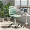 FurnitureR Poltrona Relax Bambino Girevole, Sedia per Tempo Libero Colorato per Bambini, Ergonomica Regolabile, Schienale Traspirante a Motivo a Pois, Girevole a 360°, Base in Metallo Bianco a 5