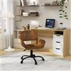 FurnitureR Comoda sedia da lavoro in tessuto scamosciato, base con ruote, girevole a 360°, altezza regolabile, con braccioli basso, ideale per ufficio a casa, soggiorno, camera da letto, stile moderno