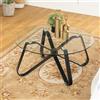 FurnitureR Mobili per tavoli da soggiorno, tavolo rotondo minimalista in vetro temperato con bordi arrotondati lisci, in metallo, per casa, soggiorno, patio, giardino, 80 x 80 x 40 cm