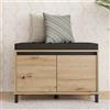 Dmora Mobile da Ingresso Kisusu 80x40x57h cm Marrone Rovere Nodi un Ripiano 2 Ante, 2 Vani