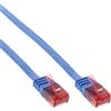 InLine® 71601B Cavo patch piatto, U/UTP, Cat.6, blu, 1m