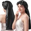 Umisleep 22 Momme 100% Seta di gelso, Traspirante, Morbido Berretto da Notte per Capelli voluminosi, Double Face, Fascia Regolabile Larga, Rosa