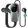 VDLPOWEREU Cavo Ricarica Auto Elettrica, 3,6 KW EV Caricatore Tipo 2, 5m Caricabatterie Elettrico per Auto, 6-16 A con Spina EU Schuko, Wallbox Terminale di Ricarica monofase IP65 (IEC 62196-2)