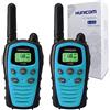 HUNICOM Walkie Talkie per adulti, radio a grande raggio, PMR, VOX, con vivavoce, 5 km, con torcia, LED di retroilluminazione (Blu)