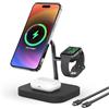 Boaraino Caricatore Wireless Magnetica, 3 in 1 Stazione di Ricarica Wireless Compatibile coniPhone 17/17 Pro/17 Pro Max /16/15/14/13/12, Apple Watch 11/10/9/8/7/6/SE/5/4/3, AirPods 2/3/4/Pro