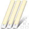 OUILA Luce Armadio LED, Armadio Led con Sensore di Movimento, 20.5CM Magnetica Ricaricabile Luce Led Sottopensile Dimmerabile Lampada per Cucina Scale Soggiorno Bagno Camere da Letto