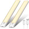 OUILA Luce Armadio LED, Armadio Led con Sensore di Movimento, 20.5CM Magnetica Ricaricabile Luce Sottopensile Dimmerabile Lampada per Cucina Scale Soggiorno Bagno Camere da Letto