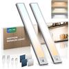 LROLTEF Luce LED Sottopensile Cucina 21CM 1500mAh 3 Temperature Colore 32 LED Sensore di Movimento per Luci - Luce Armadio Lampada Dimmerabile per Cucina Scale Soggiorno Bagno|2 Pezzi