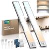 LROLTEF Luce LED Sottopensile Cucina 30CM 2200mAh 3 Temperature Colore 52 LED Sensore di Movimento per Luci - Luce Armadio Lampada Dimmerabile per Cucina Scale Soggiorno Bagno| 2 Pezzi