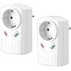 HAC24 2 adattatori per presa di corrente, protezione da sovratensione, max. 3380 Watt, con protezione per bambini, protezione contro i fulmini, presa di corrente