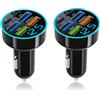 pawpoem 2 pcs 66W Caricatore Auto USB C, Caricatore Auto TYP-C a 6 Porte, con 2 PD30W + 4 QC3.0, Accendisigari US B Veloce Da 66w, Multiporta USB Accendisigari Auto per Auto, SUV e Camion