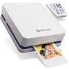 Denver MCP-6010 Mini stampante fotografica per smartphone, stampante portatile a colori con Bluetooth 5.2, 600 DPI, iOS & Android, stampante fotografica portatile con batteria, con cartuccia e 20
