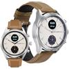 Pininfarina Sintesi Hybrid Smartwatch - Orologio analogico con cinturino in vera pelle, display digitale, bussola, GPS, fitness, frequenza cardiaca, passi, calorie e sonno - Sand Dune