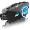 Moman H4C Auricolare Casco Moto - Fotocamera 1080P, Cuffie Casco Moto Grandangolo 120°Riprese a 360°con Scheda 32G Doppia Riduzione del Rumore con Hi-Fi Microfono Morbida/Dura IPX6/Vocale AI