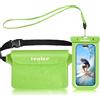 iVoler Kit Impermeabile con Borsa Marsupio e Custodia Smartphone IPX8 per Sport Acquatici Pesca Vela Sci Mare Escursione, Protezione per Cellulare Portafoglio Documenti - Verde