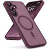 Oududianzi-Cover per Samsung Galaxy S25 FE 5G Magsafe, Bordeaux | Custodia Traslucida Posteriore PC Silicone TPU Bumper, Protezione Della Fotocamera, Cover Militare Antiurto Anti-Impronte