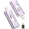 TEARMOS Chiavetta fotografica da 512 GB per iPhone Flash Drive, memoria per telefono per foto e video, compatibile con iPhone, iPad, Android, PC, Plug & Play, nessuna app richiesta (viola chiaro)
