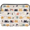 FRODOTGV Cute Cat Cartoon Illustrazione Laptop Sleeve Bag Elegante Computer Borse Trasporto 13 Pollice 14 Pollice Viaggio di Lavoro